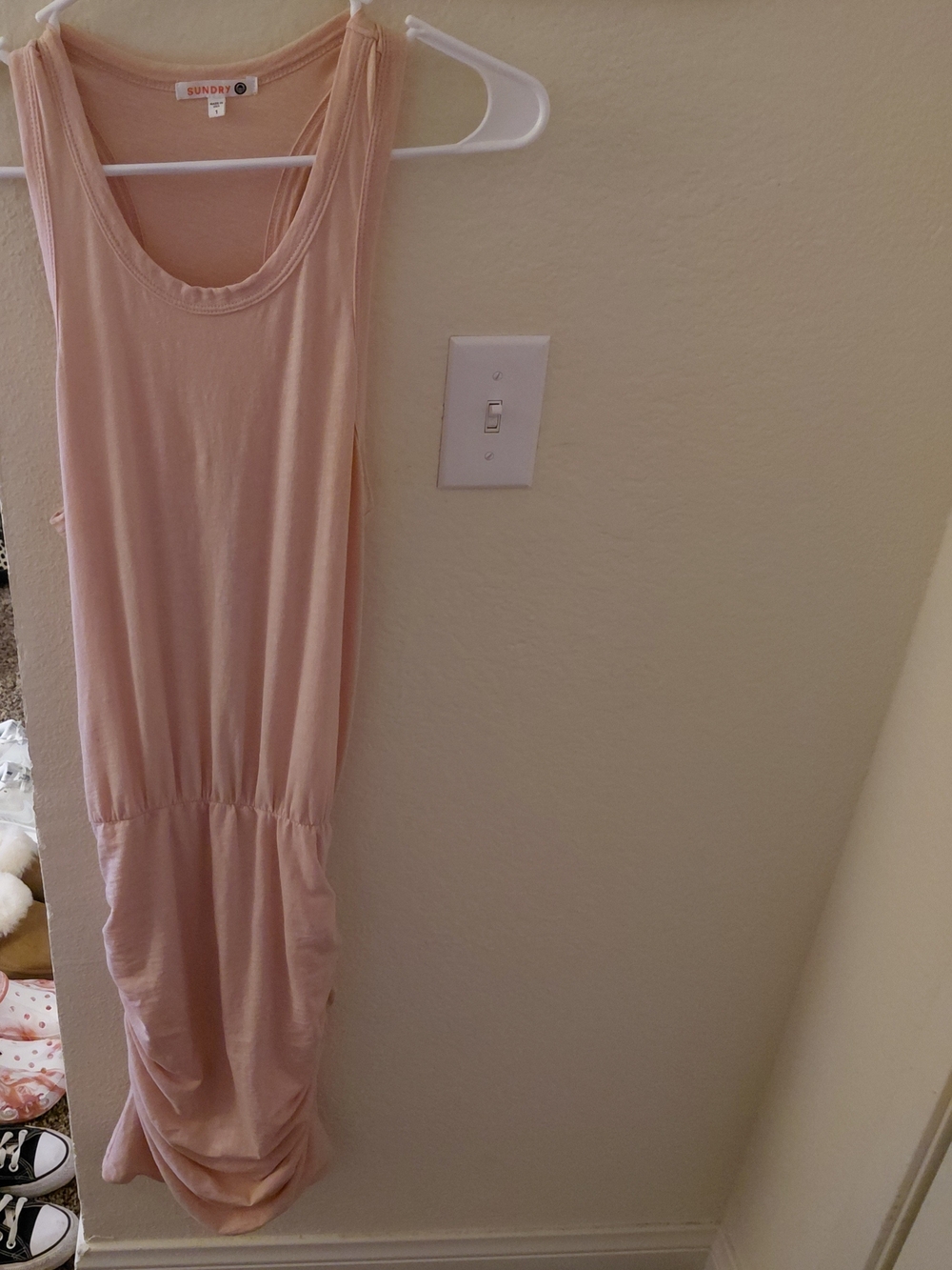 Sundry Light Blush Sleeveless Tank Dress